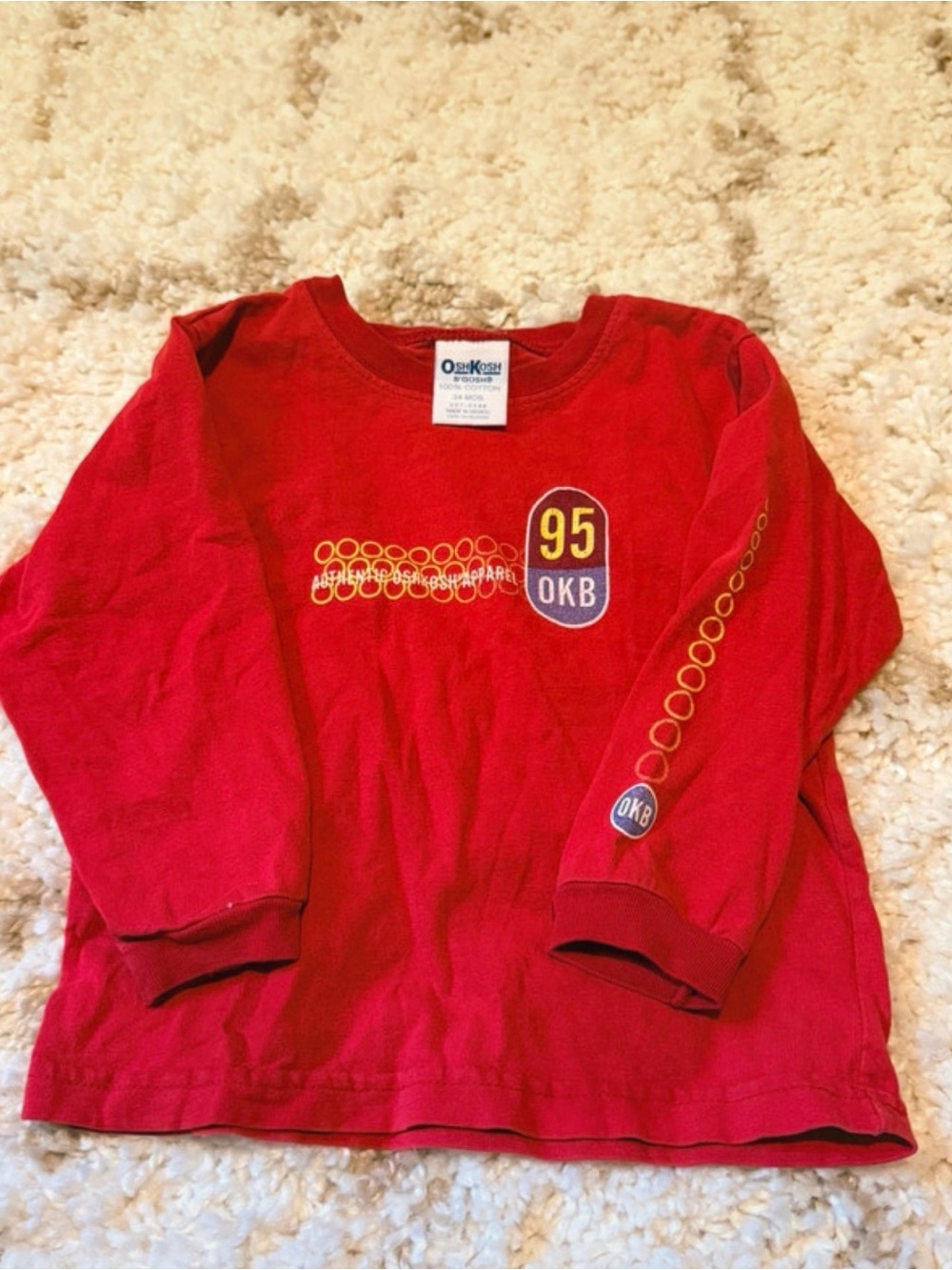 OshKosh B'gosh Red Long-Sleeve Tee with 95 OKB Graphic